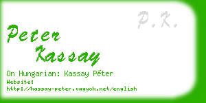 peter kassay business card